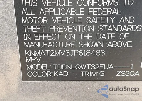 2018 Nissan Rogue Sv from USA, damaged, VIN KNMAT2MV3JP618483